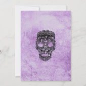 Gothic Lila Grunge Black Lace Junggeselinnen-Absch Einladung (Rückseite)