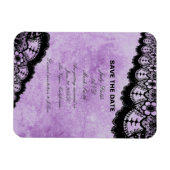 Gothic Lila Grunge Black Lace Save the Date Magnet (Horizontal)