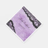 Gothic Lila Grunge Black Lace Wedding Paper Serviette (Ecke)