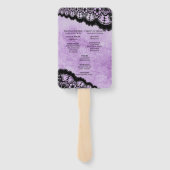 Gothic Lila Grunge Black Lace Wedding Program Fächer (Rückseite)