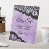 Gothic Lila Grunge Black Lace Wedding Safety Sockelschild (In SItu)