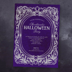 Gothic Lila Halloween-Party Einladung
