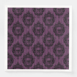 GOTHIC LILA HALLOWEEN SKULLS SERVIETTE