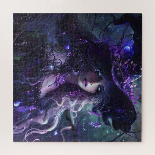 Gothic Lila Hexe Puzzle (Horizontal)