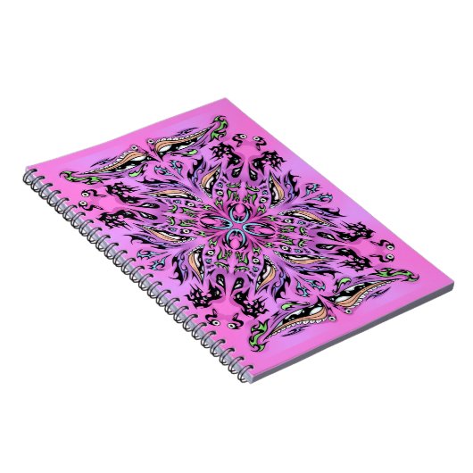 Gothic Lila Mandala Notebook Notizblock (Rechte Seite)