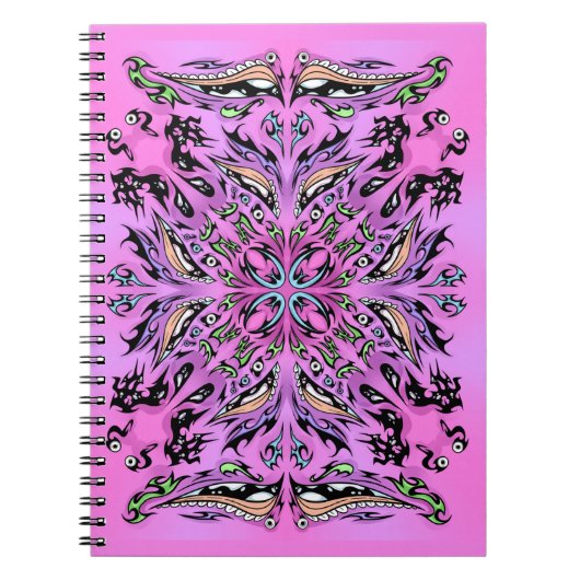 Gothic Lila Mandala Notebook Notizblock (Vorderseite)
