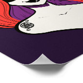 Gothic Lila Red Cartoon Anime Witch Illustration Poster (Ecke)