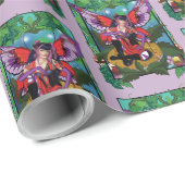 Gothic Lila Red Mushroom Gothic Geschenkpapier (Rolleneckpunkt)