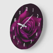 Gothic Lila Rote Rose Blume Große Wanduhr (Winkel)