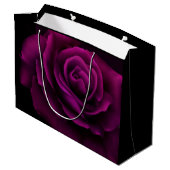 Gothic Lila-Rote Rose Blume Vielen Dank Große Geschenktüte (Rückseite Schrägansicht)