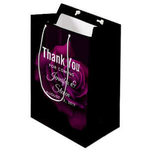 Gothic Lila-Rote Rose Blume Vielen Dank Mittlere Geschenktüte