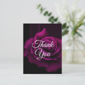 Gothic Lila-Rote Rose Blume Vielen Dank Postkarte (Stehend Vorderseite)