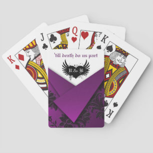 Gothic Lila, Schwarz, Weiß Florale Spielkarten