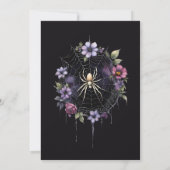 Gothic Lila Spinne Blumennetz Handfasting Einladung (Rückseite)