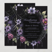 Gothic Lila Spinne Florales Netz Handfasting