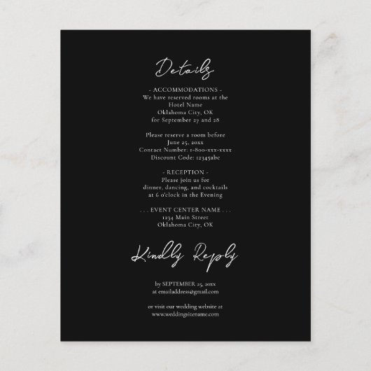 Gothic Lila und Black Floral Wedding All in One (Rückseite)