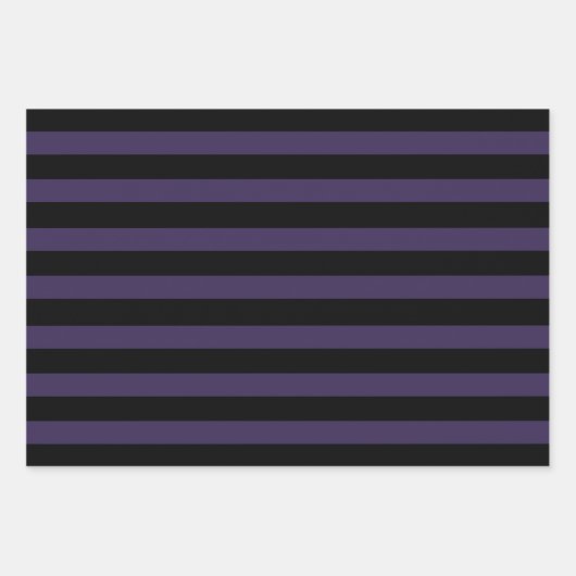 Gothic lila und schwarz Streifen Geschenkpapier Set (Vorderseite 2)