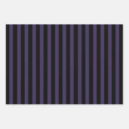 Gothic lila und schwarz Streifen Geschenkpapier Set