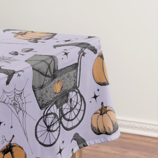 Gothic Lila Viktorianisches Baby Carriage Hallowee Tischdecke (Beispiel)