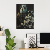 Gothic Lilies Flowers Candlelight Castle Art, Dark Poster (Heimbüro)
