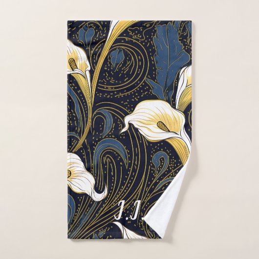 Gothic Lily Floral Monogram Handtuch (Handtuch)