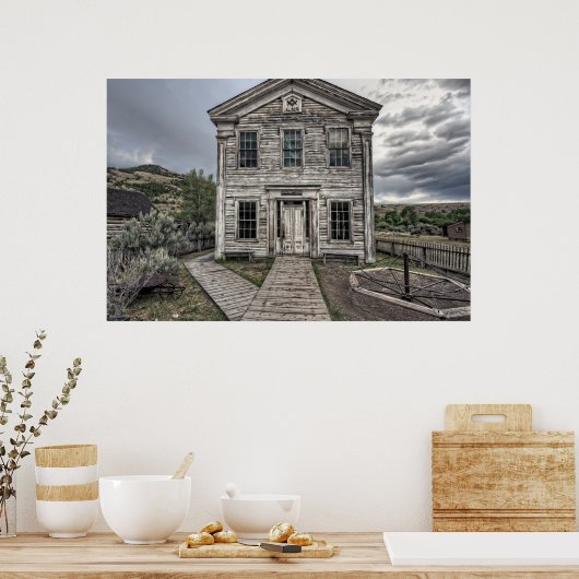 GOTHIC LODGE and SCHOOL - BANNACK MONTANA Poster (Küche)