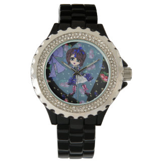 Gothic Lolita Blue Kleid Gothloli personalisiert Armbanduhr
