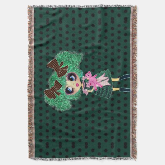 Gothic Lolita Kind smarald und schwarz Decke (Vorderseite Vertikal)