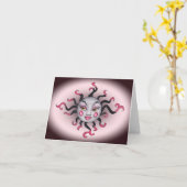 Gothic Look Fantasy Sun Gray Hübsch Face Pink Karte (Gelbe Blume)