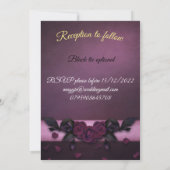 Gothic Look Hochzeitseinladung. Personalisierbar. Einladung (Rückseite)