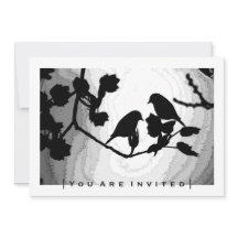 Gothic Love Birds Silhouetten Hochzeit Einladungen