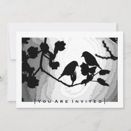 Gothic Love Birds Silhouetten Hochzeit Einladungen