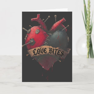 Gothic "Love Bites" Anatomische Herz-Illustration Karte