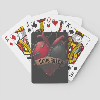 Gothic "Love Bites" Anatomische Herz-Illustration Spielkarten