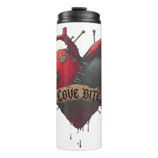 Gothic "Love Bites" Anatomische Herz-Illustration Thermosbecher