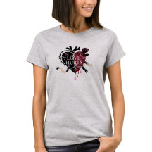 Gothic Love Hurt T-Shirt mit gebrochenem Herzen
