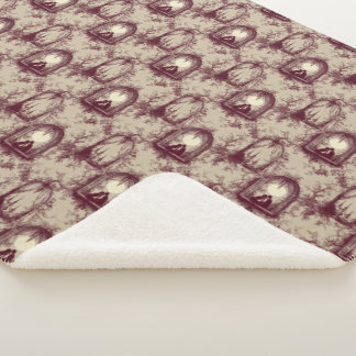 Gothic Love Valentine Burgund Toile De Jouy Sherpadecke