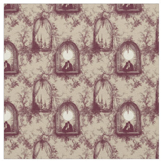 Gothic Love Valentine Burgund Toile De Jouy Stoff