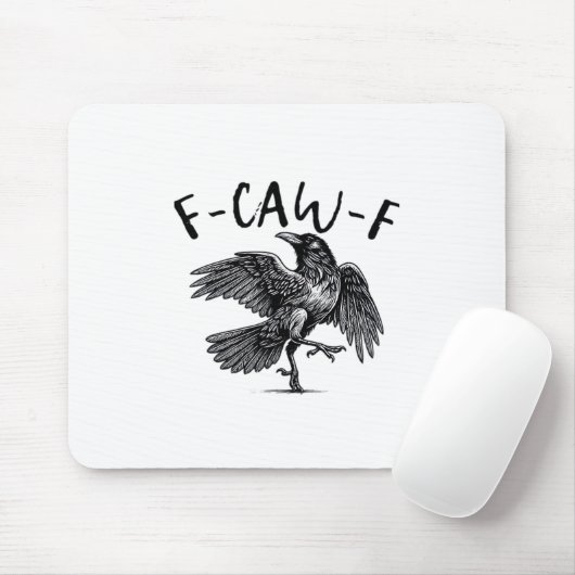 Gothic Lustig F-Caw-F Krähe Humor Essential Ästhet Mousepad (Mit Mouse)