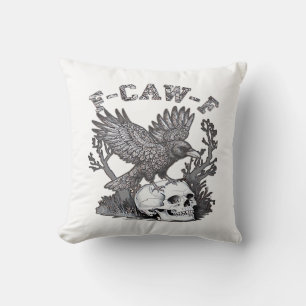 Gothic lustiger F-Caw-F Humor Krähe Essential Retr Kissen