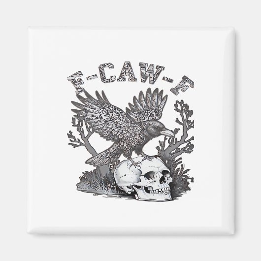 Gothic Lustiger F-Caw-F Humor Krähe Essential Retr Magnet (Vorne)
