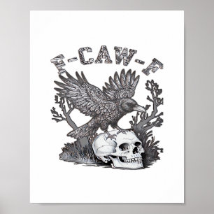 Gothic Lustiger F-Caw-F Humor Krähe Essential Retr Poster