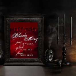 Gothic Luxe | Black and Red Bloody Mary Bar Poster