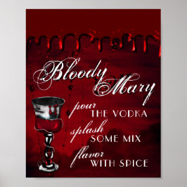 Gothic Luxe | Black and Red Bloody Mary Drink Poster