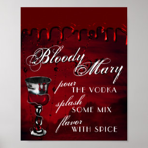 Gothic Luxe Black and Red Bloody Mary Drink Poster