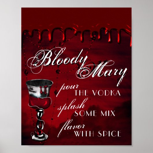Gothic Luxe | Black and Red Bloody Mary Drink Poster (Vorne)