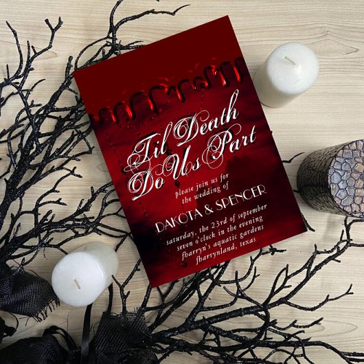 Gothic Luxe | Blut und Gore Til Tod tun uns Teil Einladung