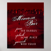 Gothic Luxe | Roter Mimosa-Bar Poster (Vorne)