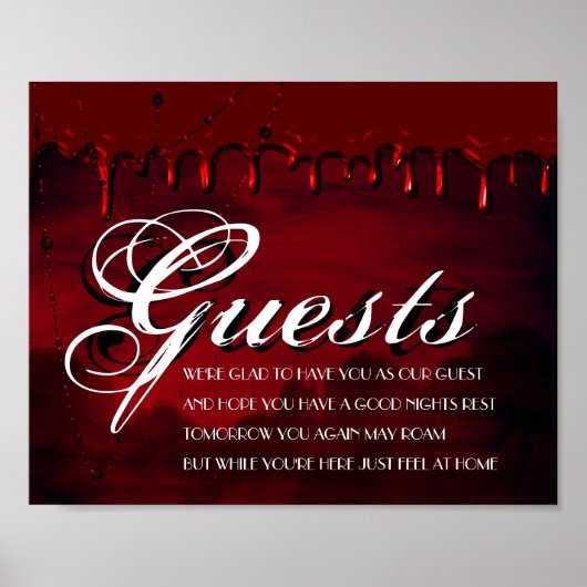 Gothic Luxe | Schwarz und Rot Unsere Gäste Poster (Vorne)