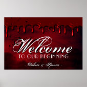 Gothic Luxe | Schwarze und dunkle rote Hochzeit Wi Poster (Vorne)